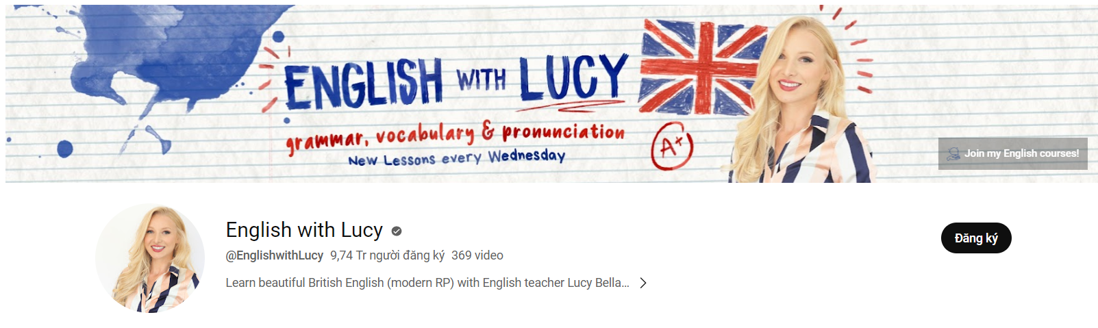 Học tiếng Anh cùng English with Lucy